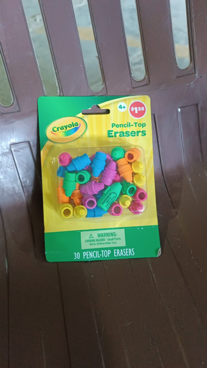 Pencil Top Eraser Rubber Erasers (1 Pc / Mix Color) Pencil Top Eraser Rubber Erasers (1 Pc / Mix Color)